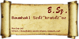 Baumhakl Szókratész névjegykártya